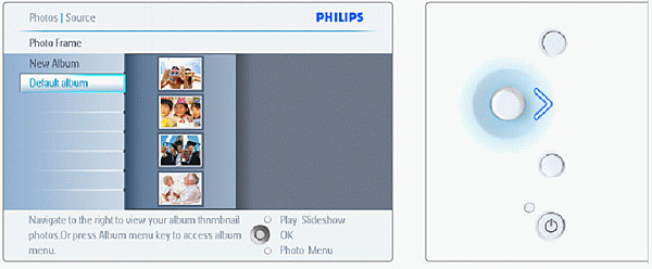 Menu of Philips Photo Frame