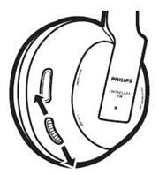 Adjust the volume on Philips headphones