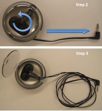 Remove Philips headphones from the case