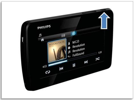 Power/Lock button on Philips player
