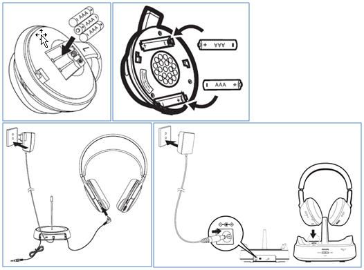 Inserting batteries in your Philips headphones
