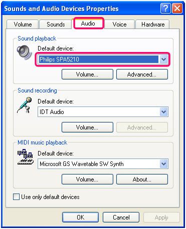 Sounds and Audio Device properties in your PC