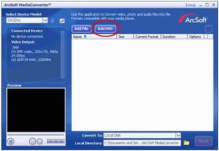 Add DVD in Media Converter