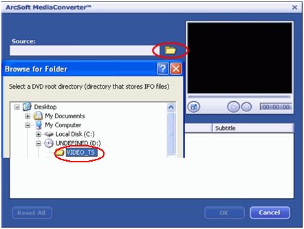 Selecting the files in Media Converter