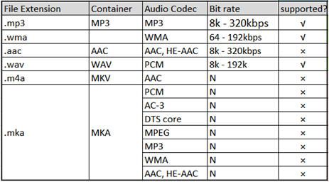 Audio file formats supported by Philips DVD player