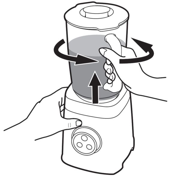 Lösen des Mixbechers von der Basis des Philips Mixers