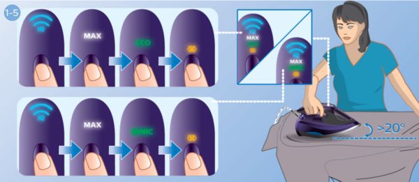 Changing the steam settings in the Philips Azur Elite iron