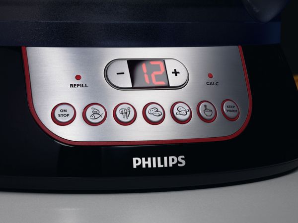 Vaporizador Philips: botones de cocción programados