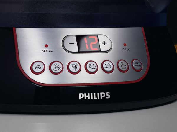 Steamer Philips – zaprogramowane przyciski gotowania na parze