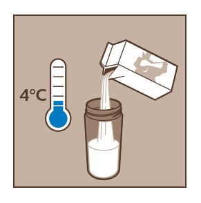 Verwenden Sie kalte Milch aus dem Kühlschrank für Philips LatteGo