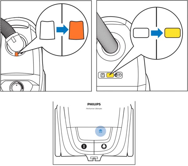 Full dust bag indicator in Philips Vacuum Cleaners