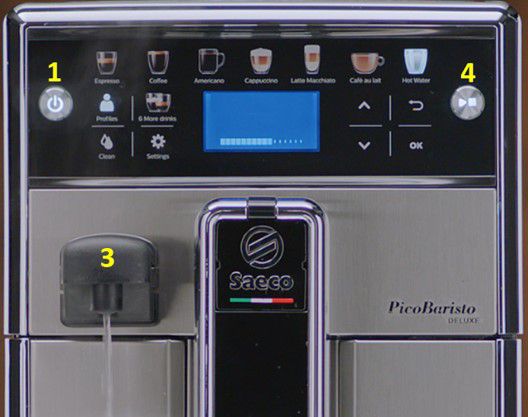 Overzicht van de Saeco PicoBaristo Deluxe-espressomachine
