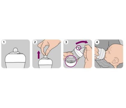 Pull anti-colic valve in Natural nipple