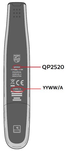 Model- en serienummer Philips-groomer