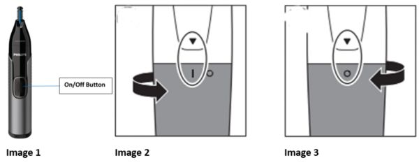 Nose trimmer on/off