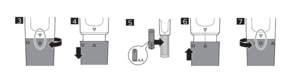 Batterijcompartiment in handvat