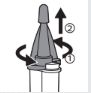 Rotate the mixing nozzle counterclockwise