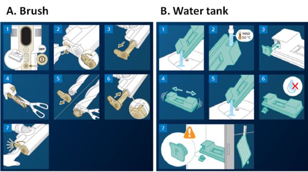 Ar suku notīriet ūdens tvertni