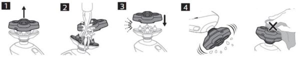 Rinsing shaver under water