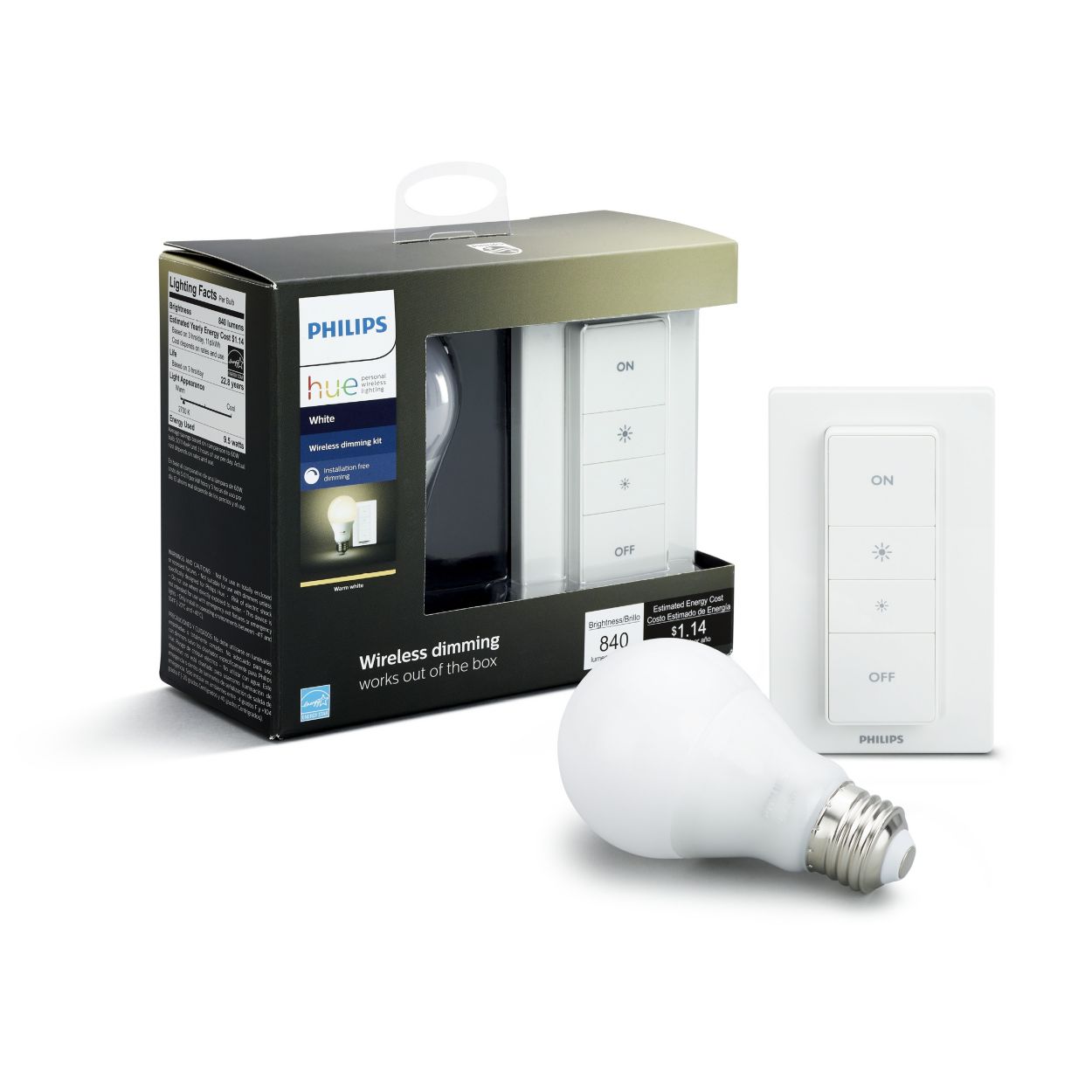 Hue White Wireless dimming kit E26 046677455385 Philips