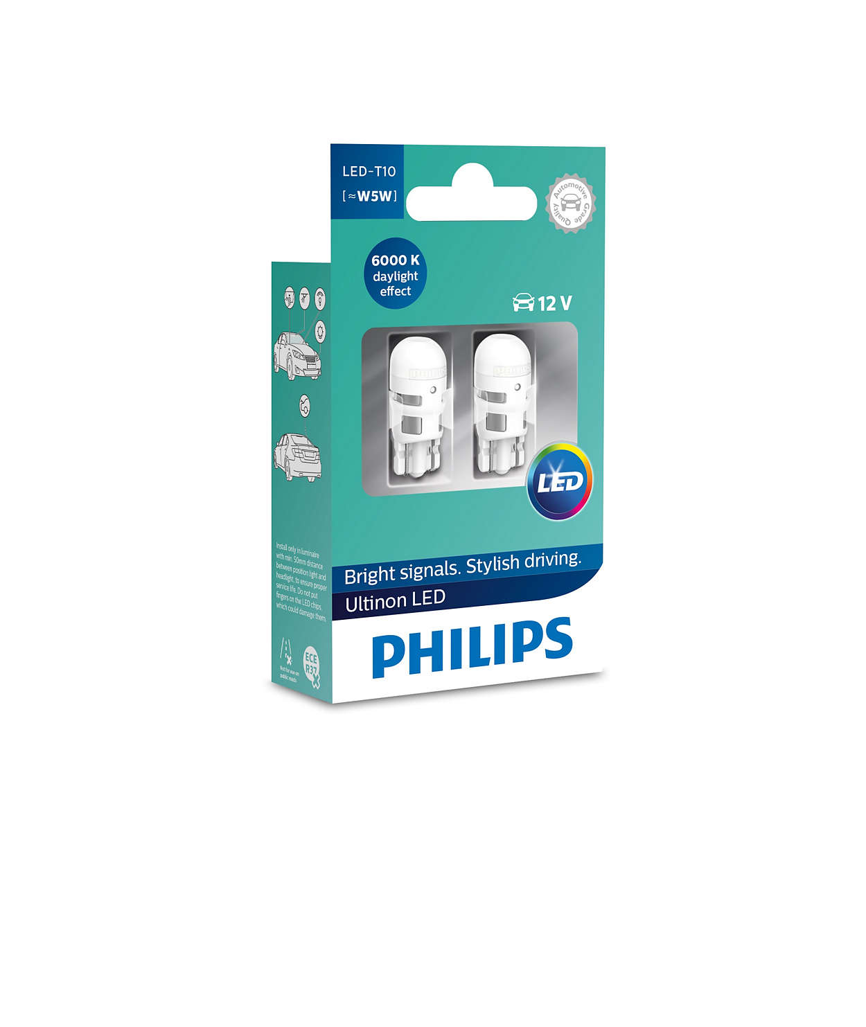 Philips 11498ULWX2 LED Lampadina di Segnalazione per Auto Set di 2 Bianco P21W White 