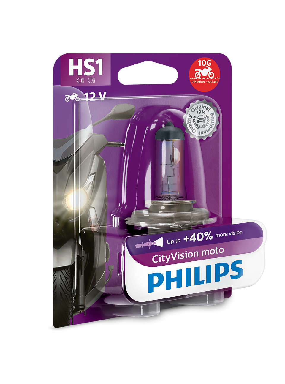 Motorrad Lampe Single 12636CTVBW Philips HS1 CityVision Moto Halogen 