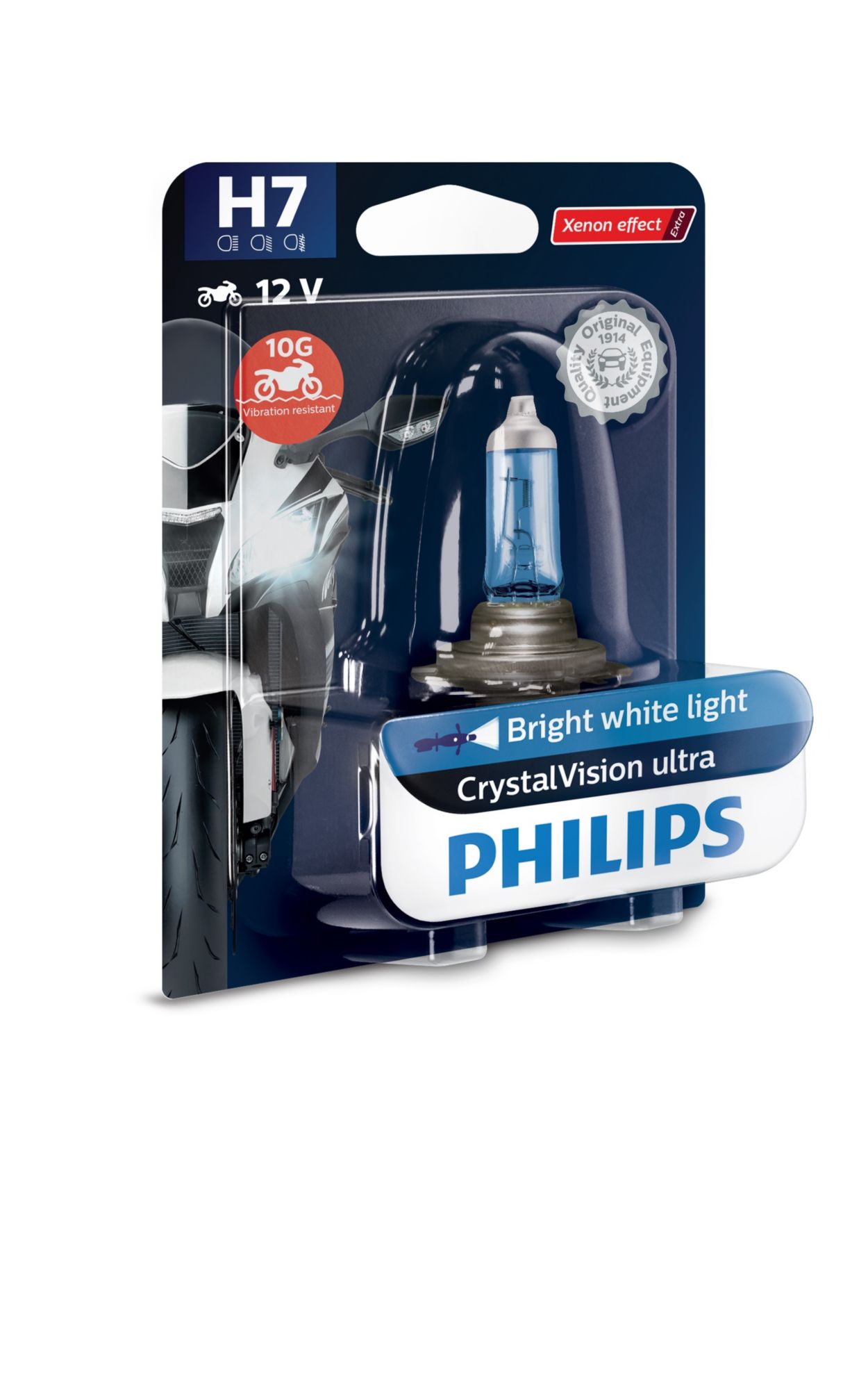 CrystalVision ultra Motorcycle headlights 12972CVUBW Philips