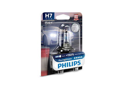 Philips RacingVision H7 bis zu 150% mehr Licht Halogenlampe 12972RVB1 Stück 