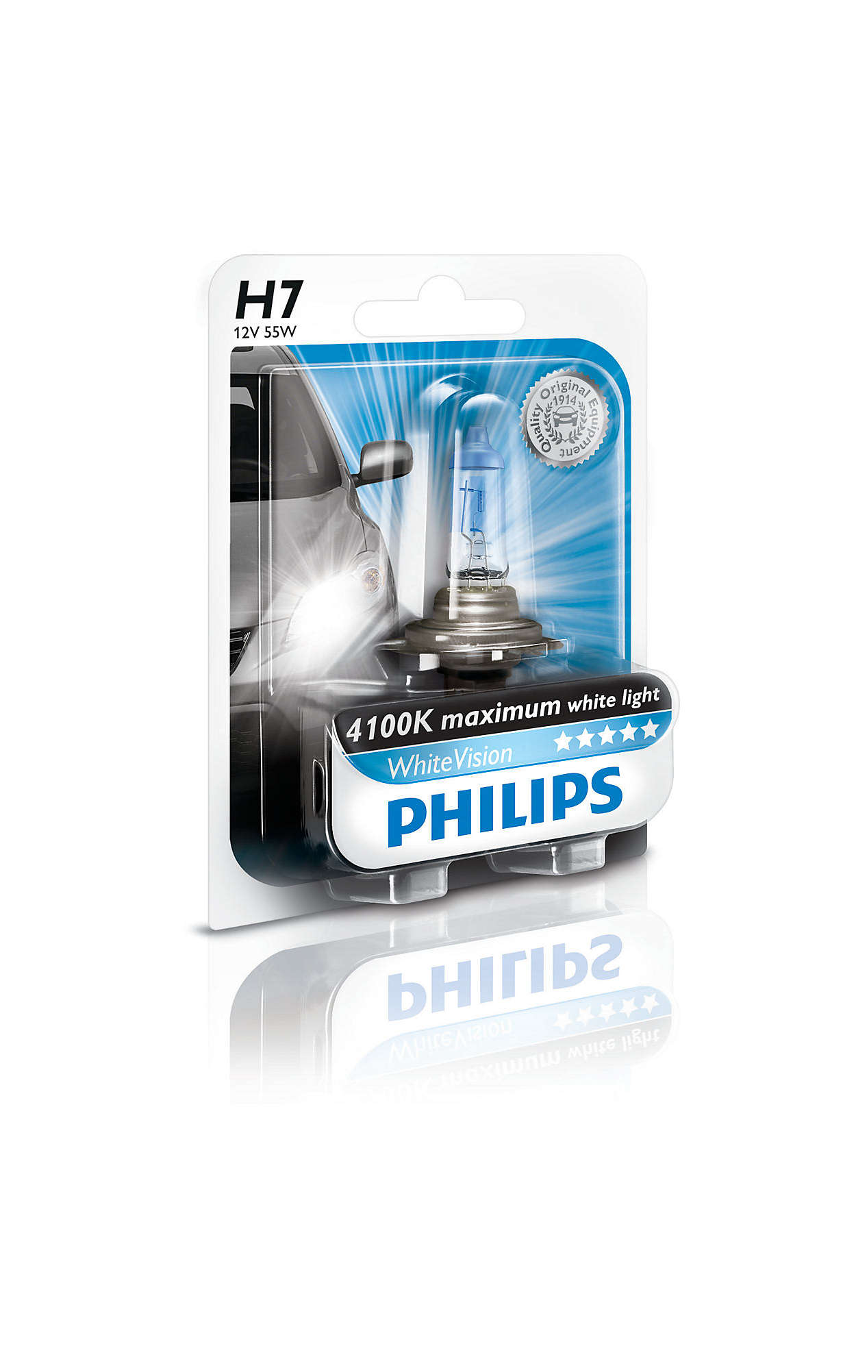 Upgrade Head Light / Lamp / Bulb 12972WHVB1 Philips WhiteVision H7 Single 