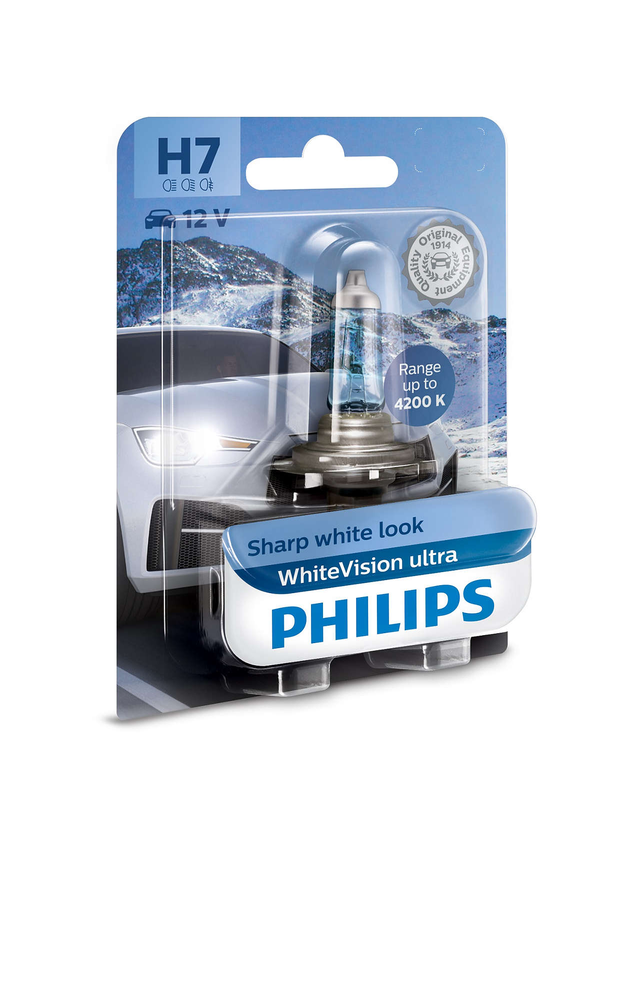 alone pedestal bag WhiteVision ultra car headlight bulb 12972WVUB1 | Philips