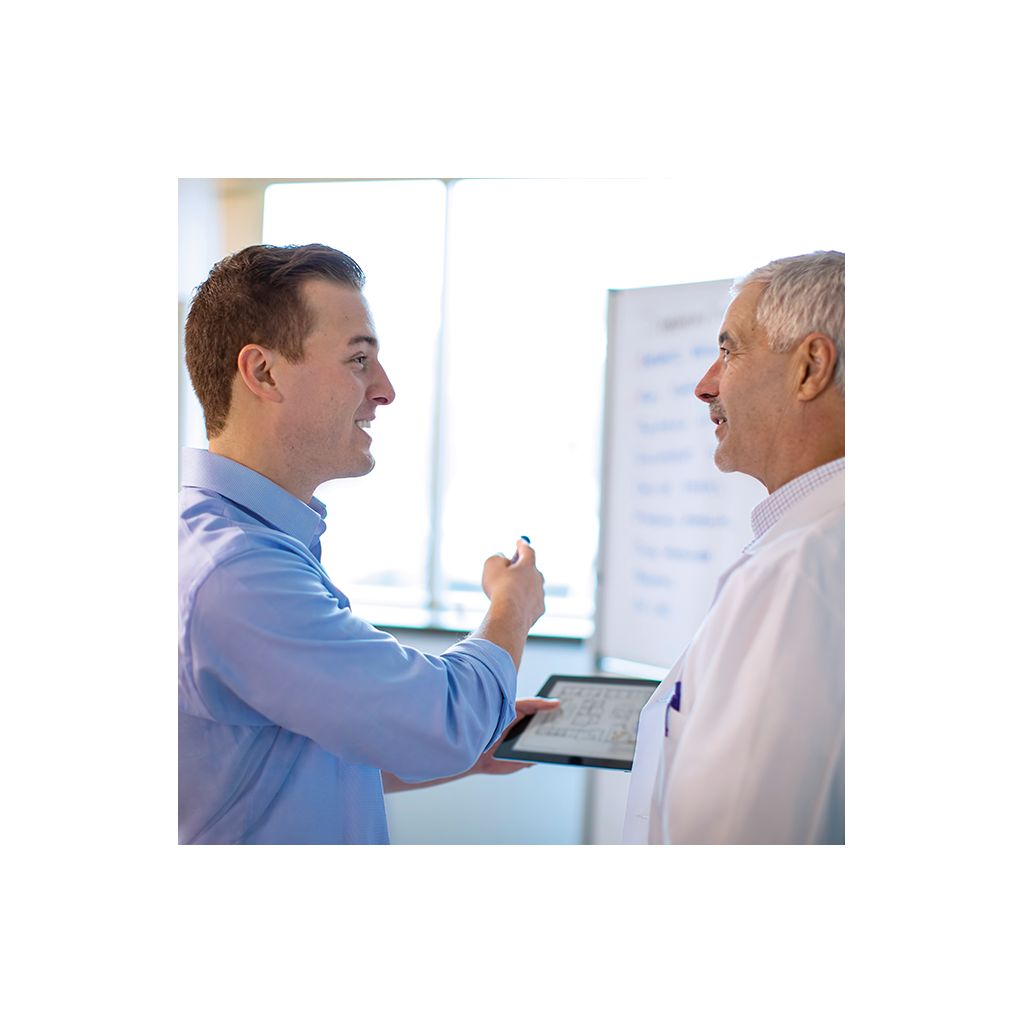 SymphonySuite OBL and ASC Solution Physician Discussion in meeting room