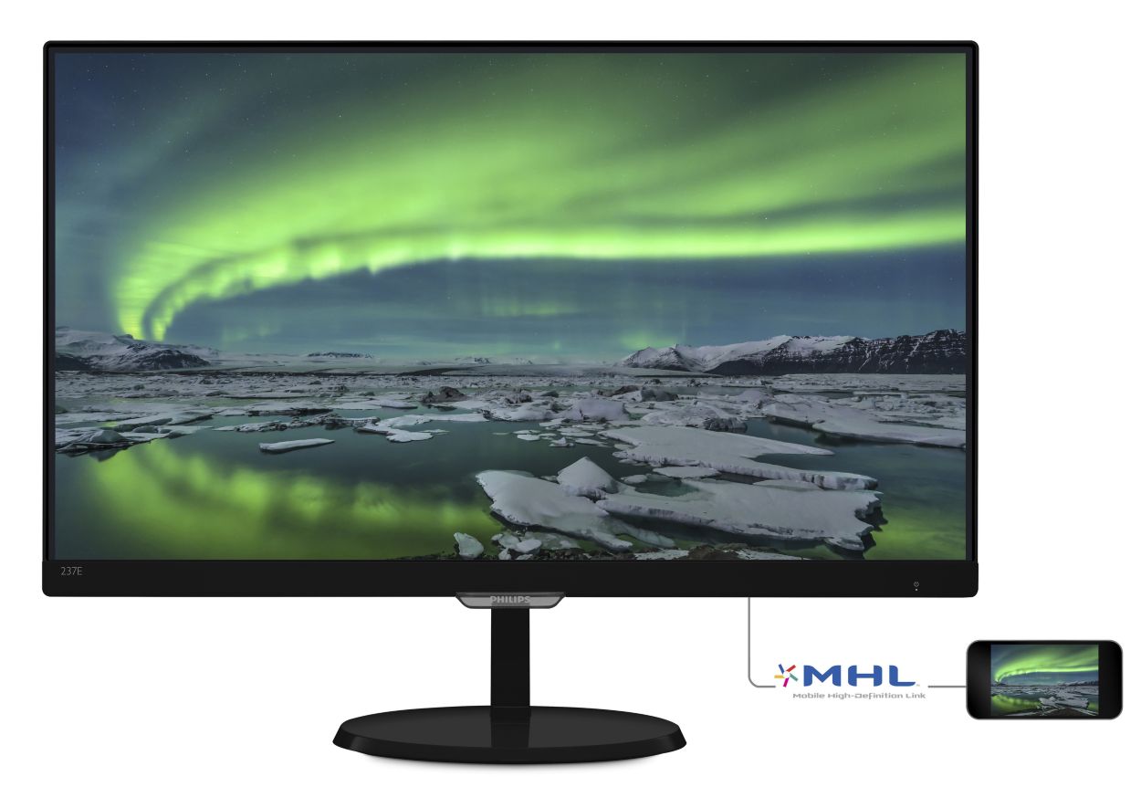 Monitor Philips LED 23 237E7QDSW IPS Blanco VGA/DVI/HDMI MHL - Gezatek  Computación