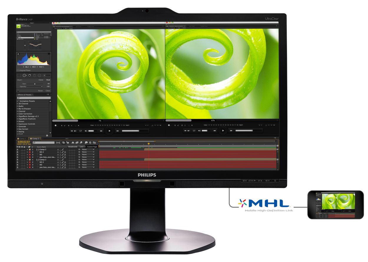 4K Ultra HD LCD monitor 242P6VPJKEB/69 | Philips