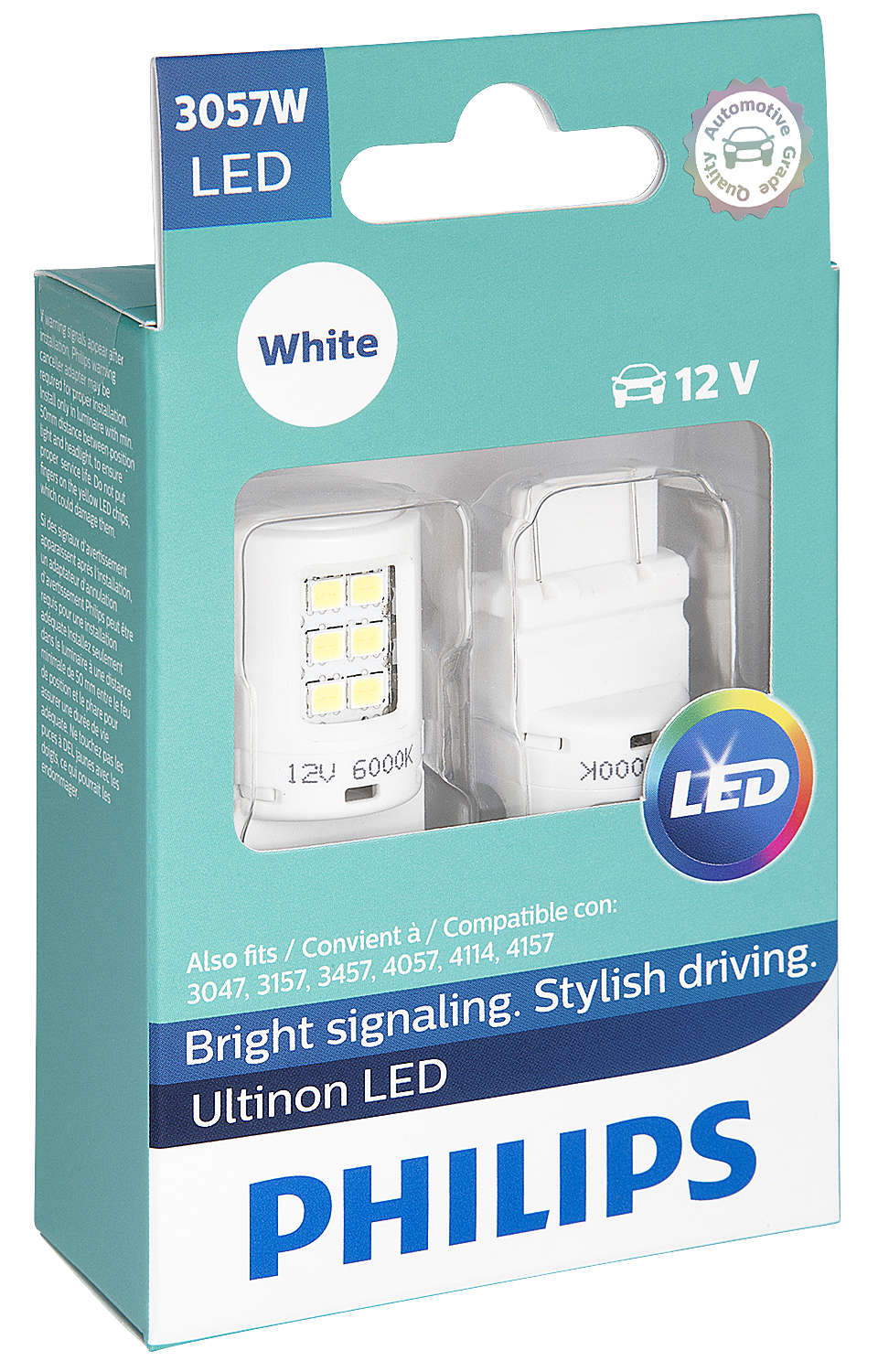 Philips 3457 Ultinon LED Bulb 2 Pack Amber 