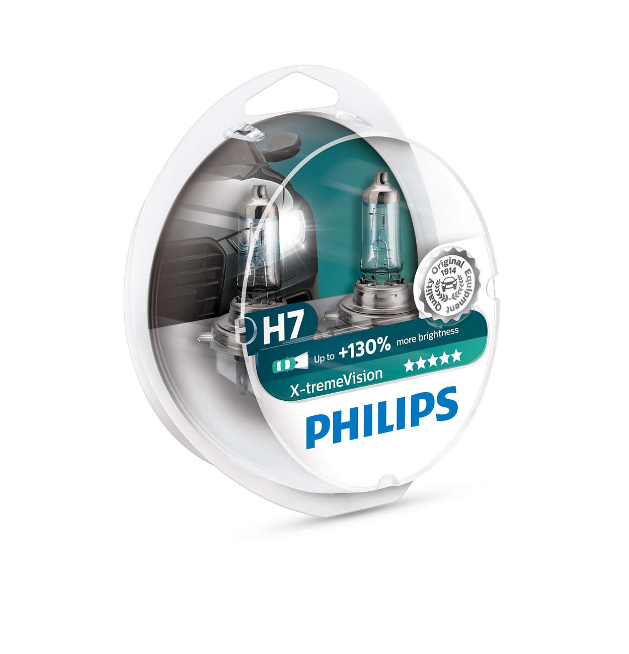 130% H7 lampada fari per moto Philips 12972XV+BW X-tremeVision Moto 1 pezzo 