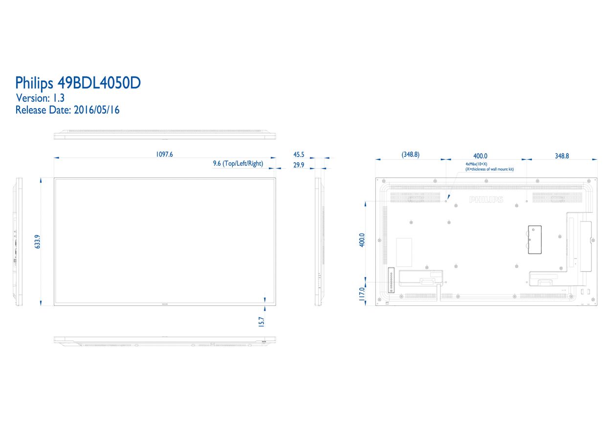 D ラインディスプレイ 49BDL4050D/11 | Philips