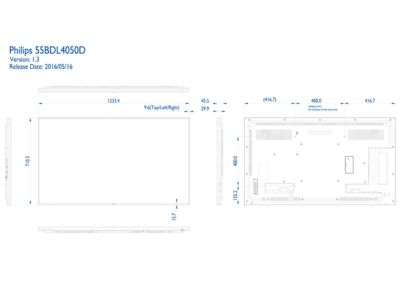 大評判 PHILIPS(ディスプレイ) 液晶ディスプレイ(サイネージ)55型/3840×2160/DVI、HDMI、DisplayPpo ディスプレイ、モニター 