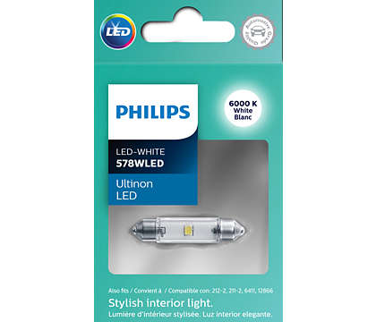 Philips Festoon LED 43mm 6000k Light Bulb Interior Exterior 12V .5W 