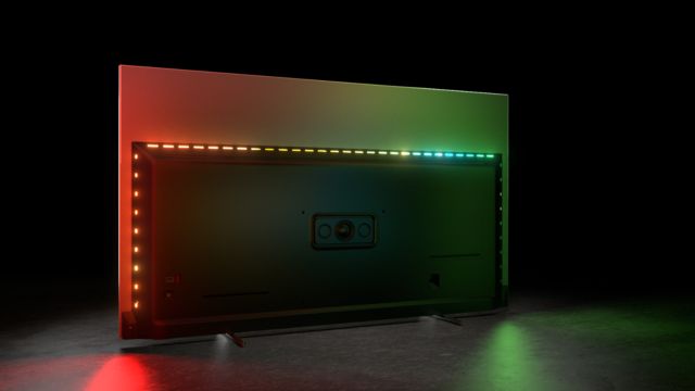 Philips TV 2021: OLED706 Rückseite mit Ambilight