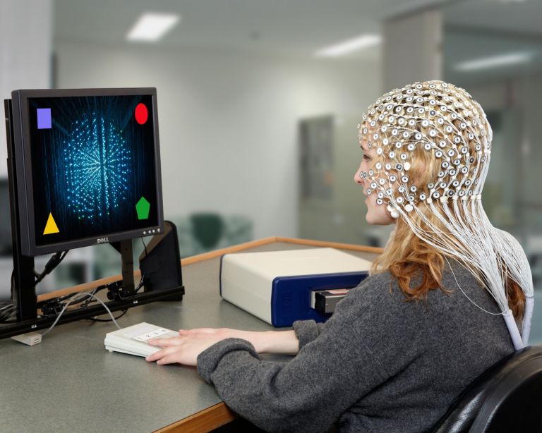 Image of a person undergoing EEG