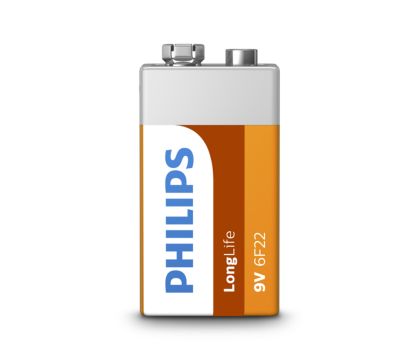 Philips 9V Block Zinc Chloride 6F22 Blister de 1