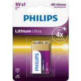 Philips 6FR61LB1A/10 - Pile lithium 6LR61 LITHIUM ULTRA 9V
