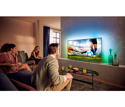 Smart TV de 70 + Barra de Sonido con Subwoofer B8505/10 4K UHD, P5 Engine, Dolby Vision∙Atmos, Control de Voz, Android TV Philips 70PUS8505/12 Ambilight Bluetooth, 240W, DTS Play-Fi Plata 