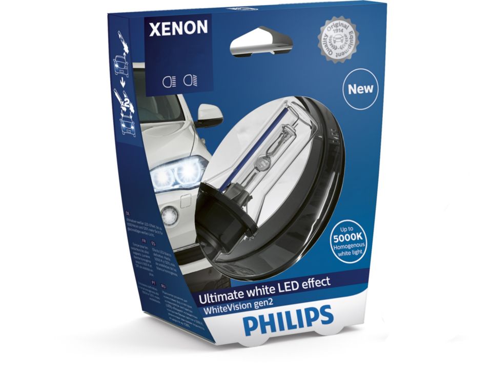 Xenon WhiteVision Lámpara de xenón para luces principales de coche 85415WHV2S1 | Philips