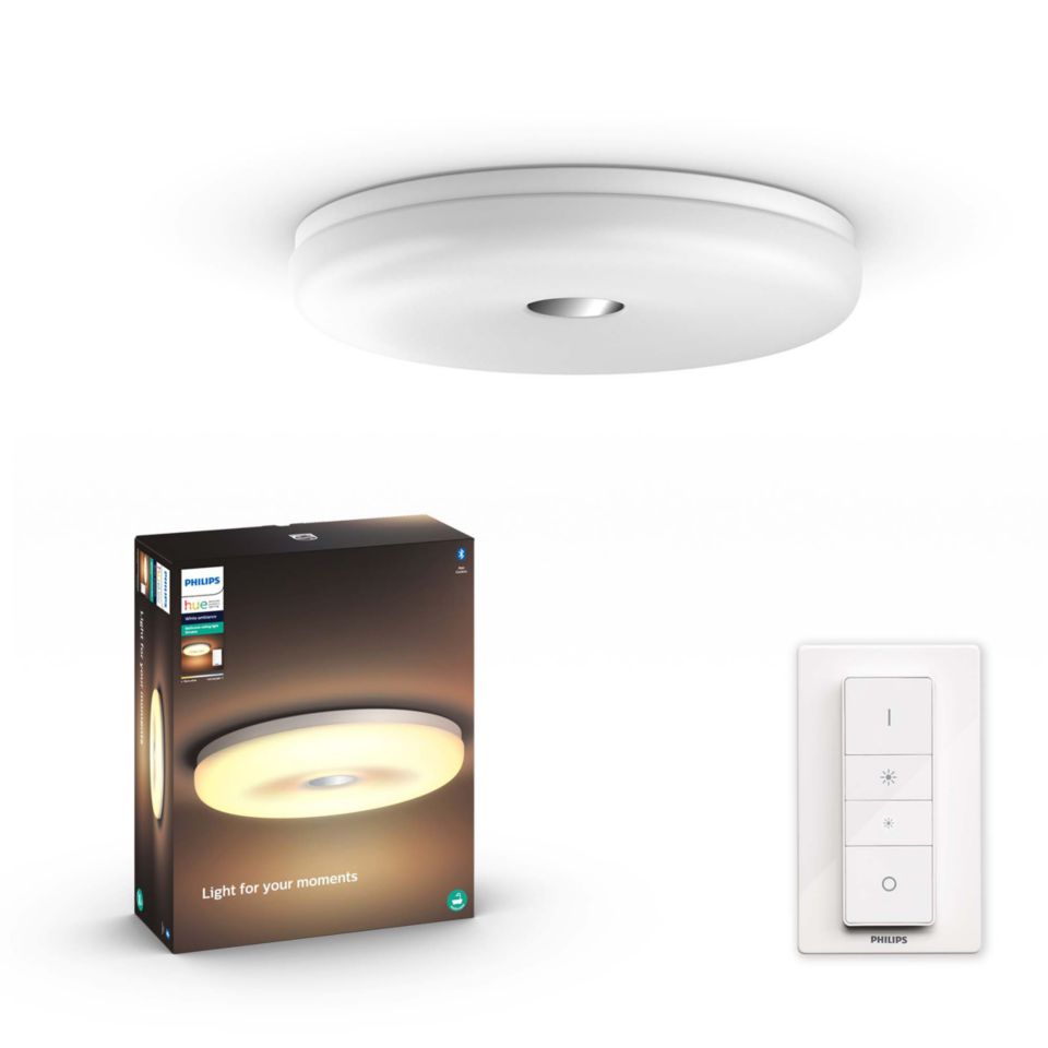 De lucht uitdrukken bevestigen Hue White ambiance Struana-plafondlamp voor de badkamer 8718696175835 |  Philips