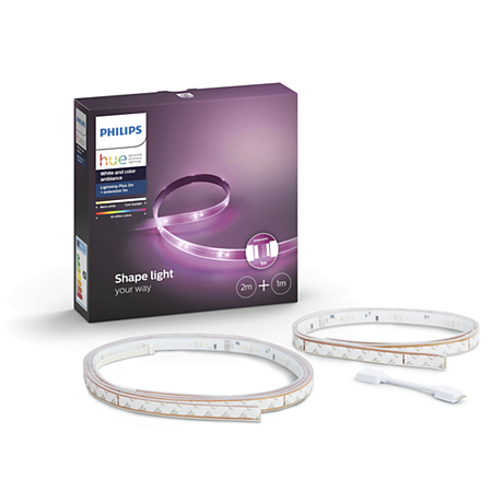 8718699625856 Hue White and color ambiance LightStrip Plus 2 m + 1 m Bundle