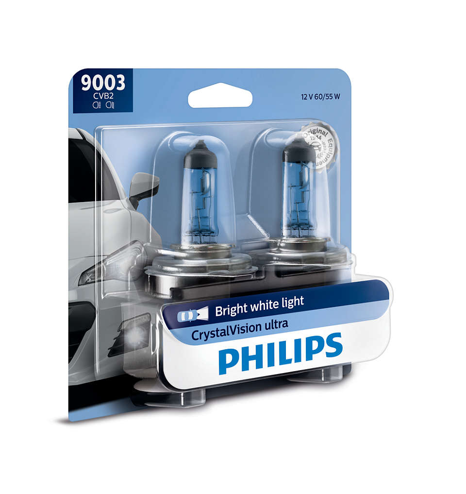 Philips 9003 CrystalVision Platinum Upgrade Headlight Bulb Pack of 2