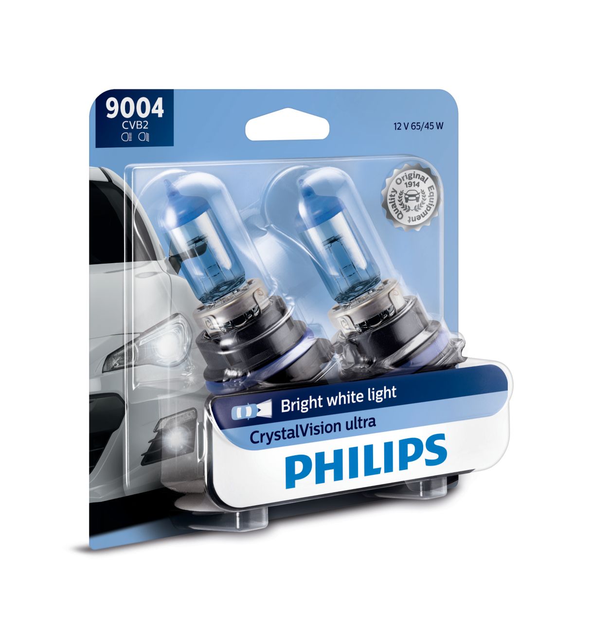 CrystalVision ultra upgrade headlight bulb 9004CVB2 Philips