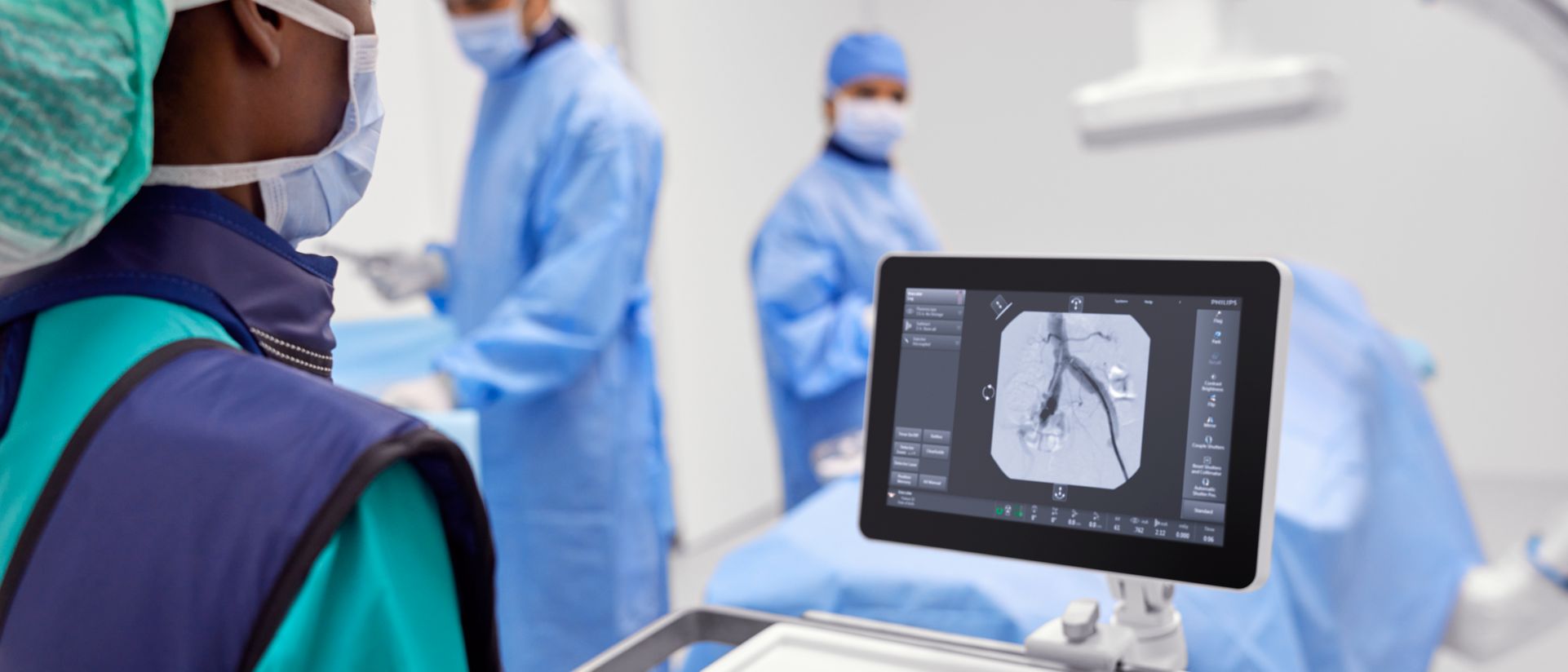 healthcare professional using an ultrasound device