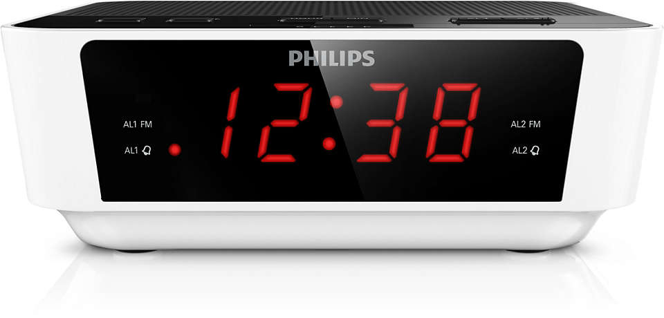 Battery Back-Up White Sleep Timer Dual Alarm Big Display Philips AJ3115 Clock Radio with Radio 